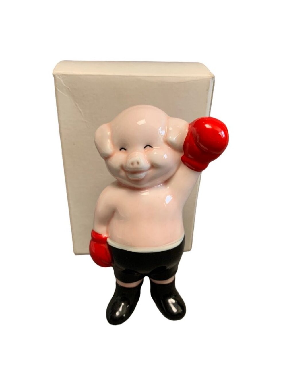 Danbury Mint Piggies Collection Porcelain Pig Ham Fisted Figurine 1980s